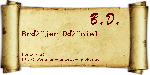 Brájer Dániel névjegykártya