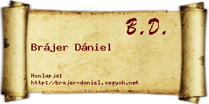 Brájer Dániel névjegykártya